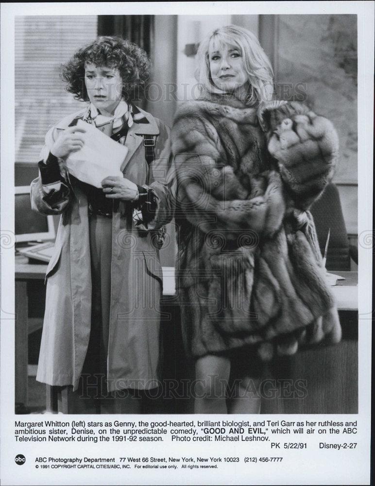 Margaret Whitton And Teri Garr Stars In Abc Show Good And Evil 1991 Vintage Promo Photo Print 