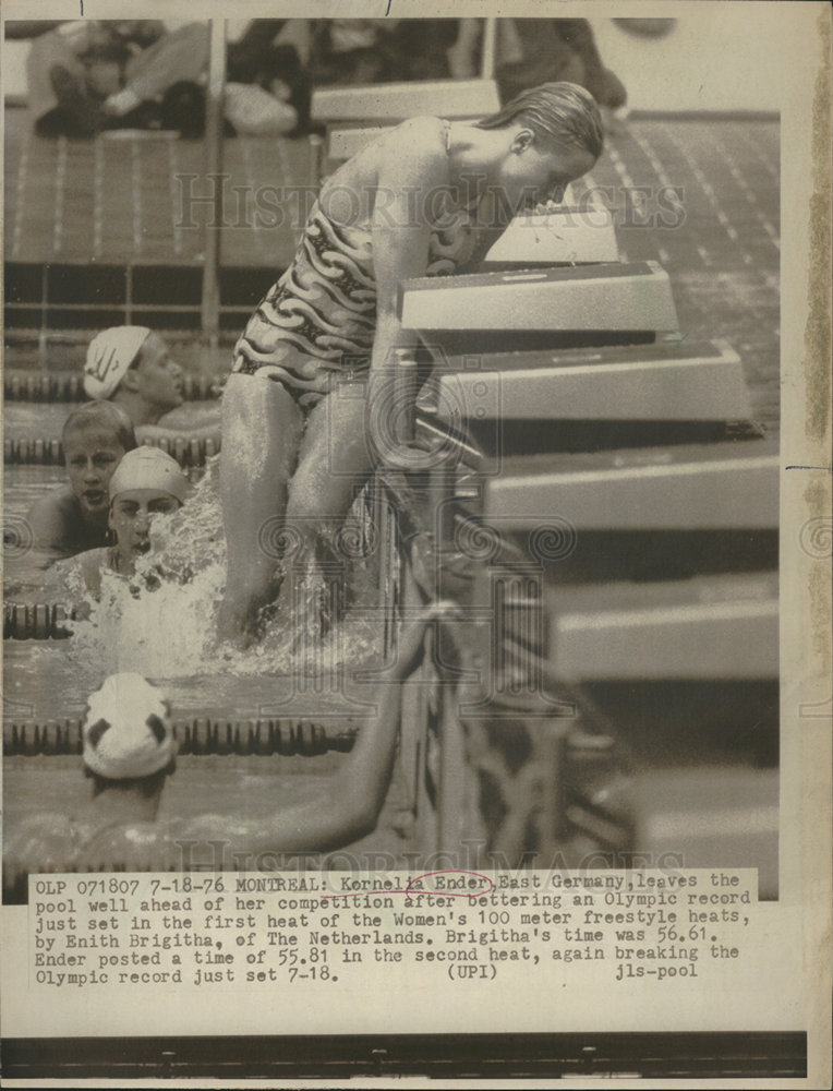 1976 Press Photo Kornelia Ender East German Swimmer Historic Images