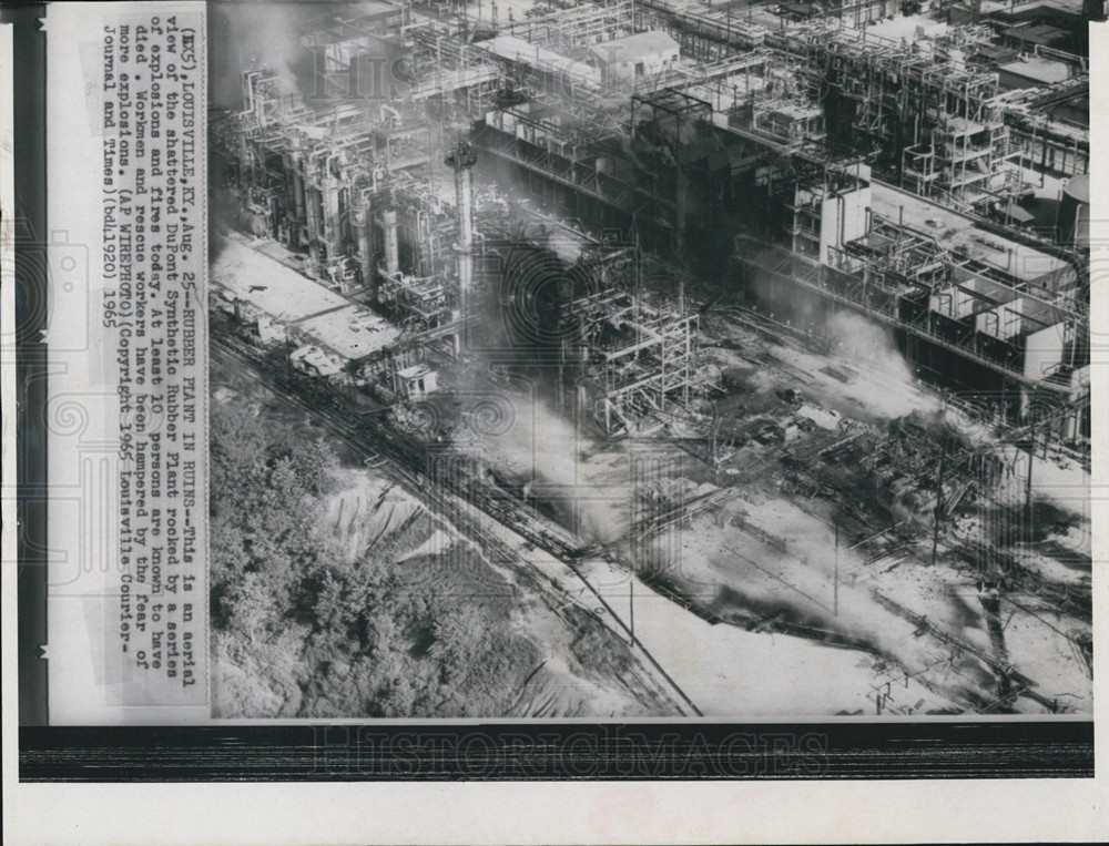 1965 Press Photo of Dupont Synthetic Rubber Plant