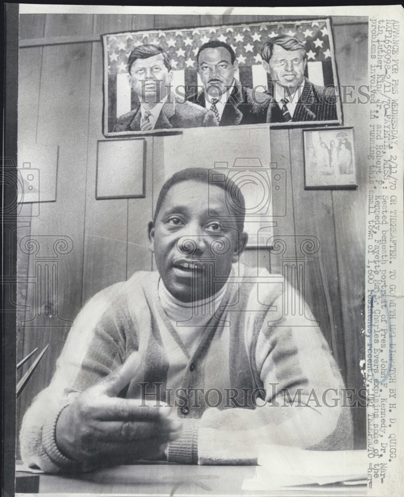 Fayette Mississippi Mayor Charles Evers 1970 Vintage Press Photo Print