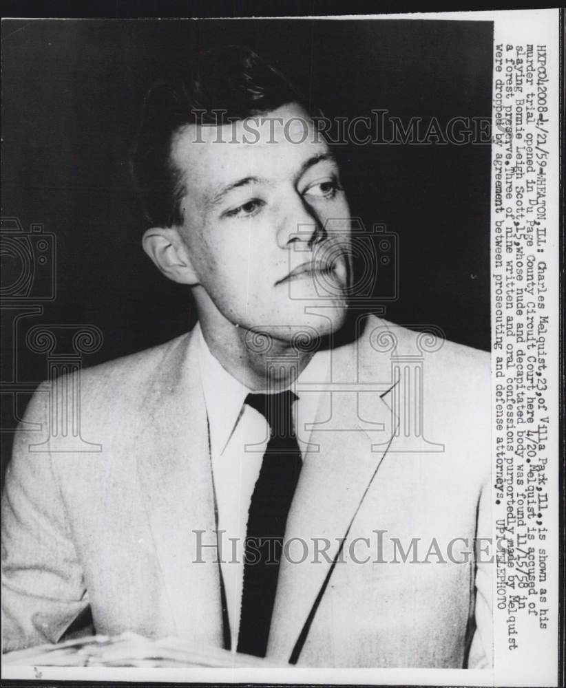 Charles Melquist 23 of Villa Park Illinois 1959 Vintage Press Photo