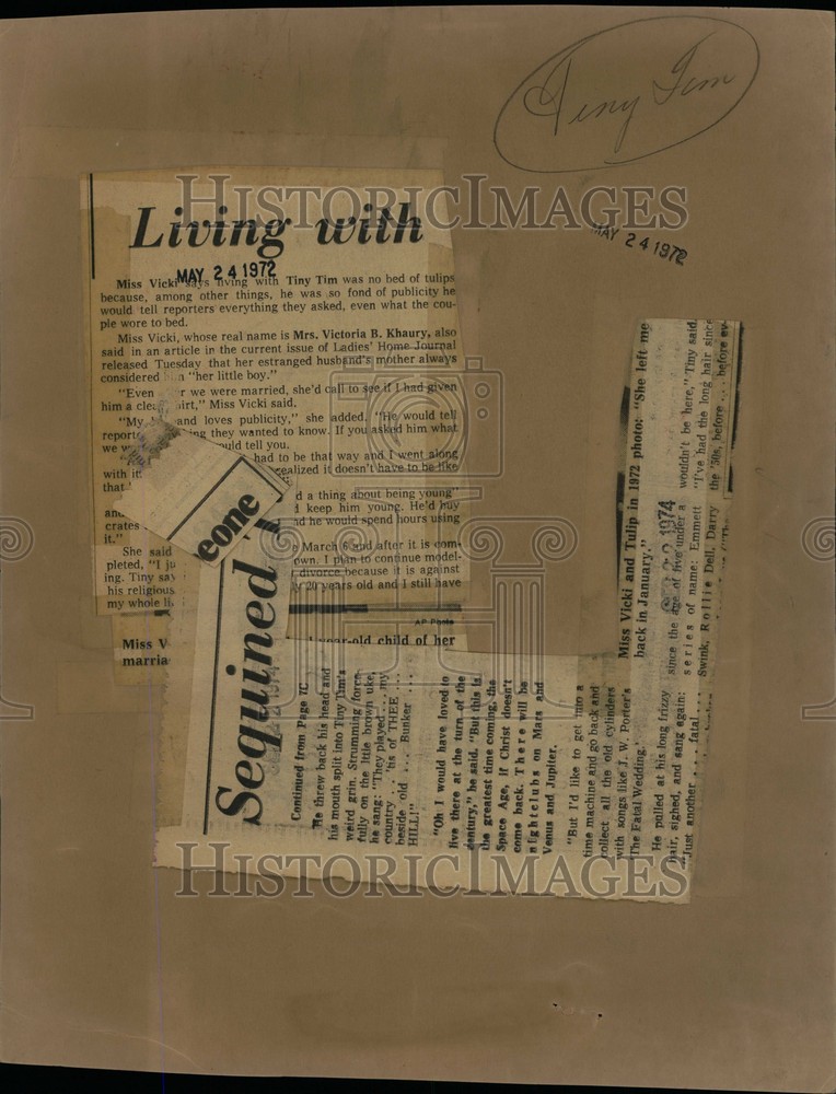 1972 Press Photo Vicki Khaury Tiny Tim daughter Tulip Historic Images