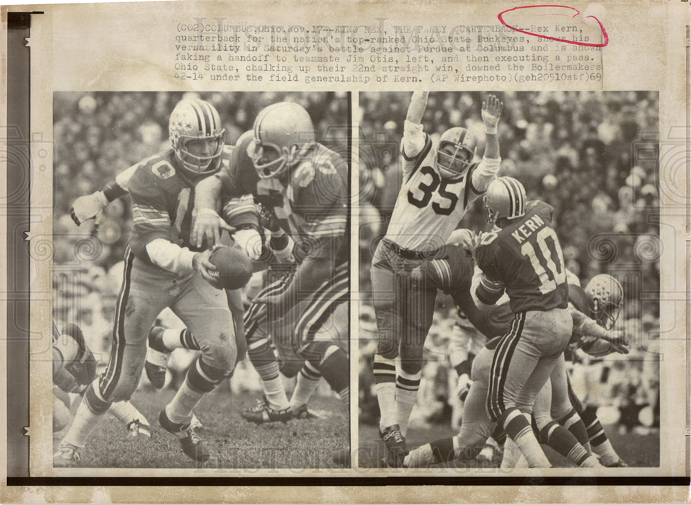 1969, Rex Kern Ohio State Quarterback Historic Images