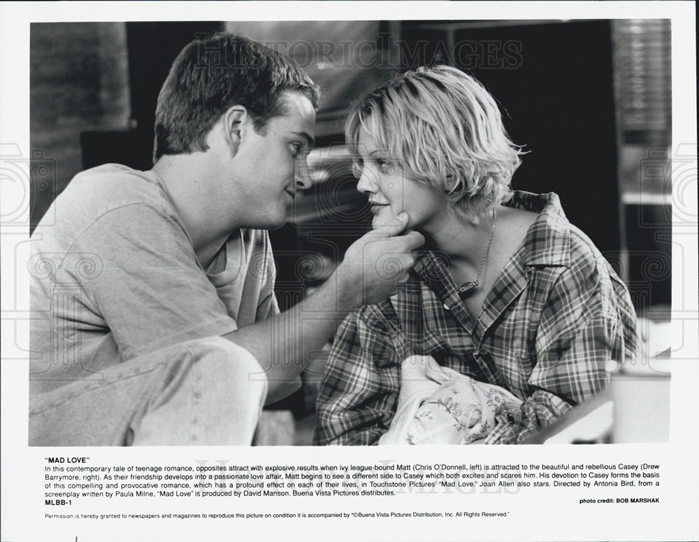 Press Photo Chris O'Donnell and Drew Barrymore in 