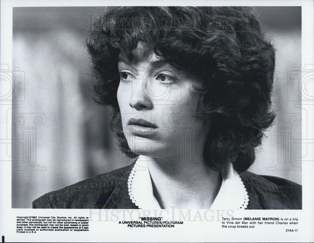 Actress Melanie Mayron as Terry Simon in 1982 Drama Film Missing ...