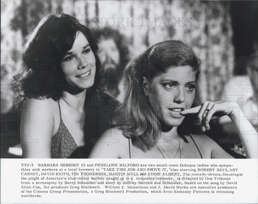 Barbara Hershey Penelope Milford Take This Job And Shove It Undated Vintage Promo Photo Print