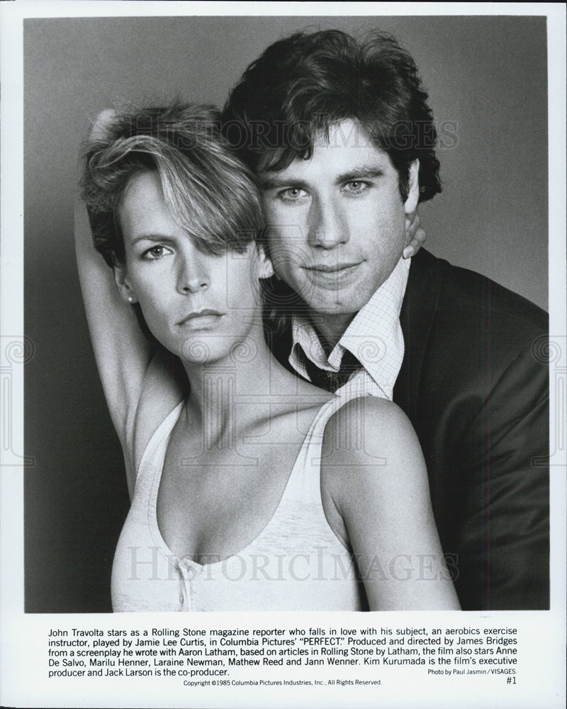 John Travolta & Jamie Lee Curtis in Perfect 1985 vintage promo photo print  - Historic Images
