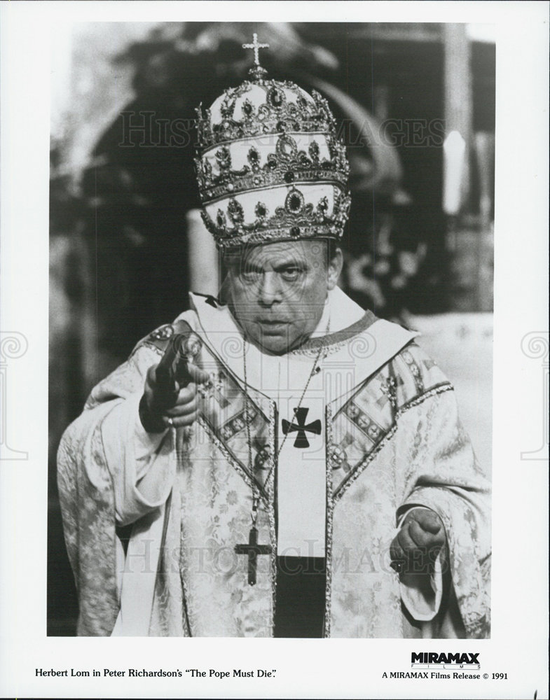 strimmel Skæbne Fader fage Herbert Lom in The Pope Must Die 1991 vintage promo photo print - Historic  Images