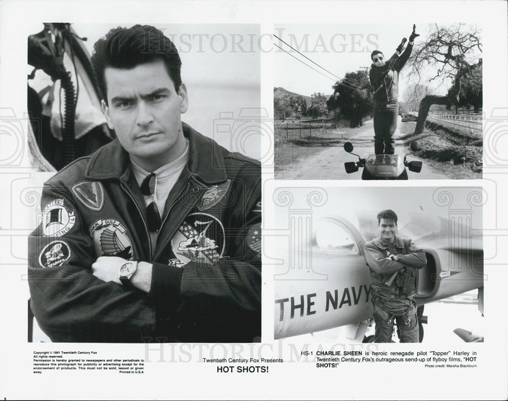 Charlie Sheen Stars As Topper Harley In Hot Shots 1991 Vintage Promo