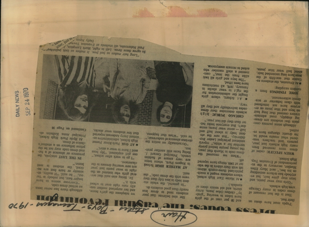 Evanston Township High School Students, 1970 vintage press photo print ...