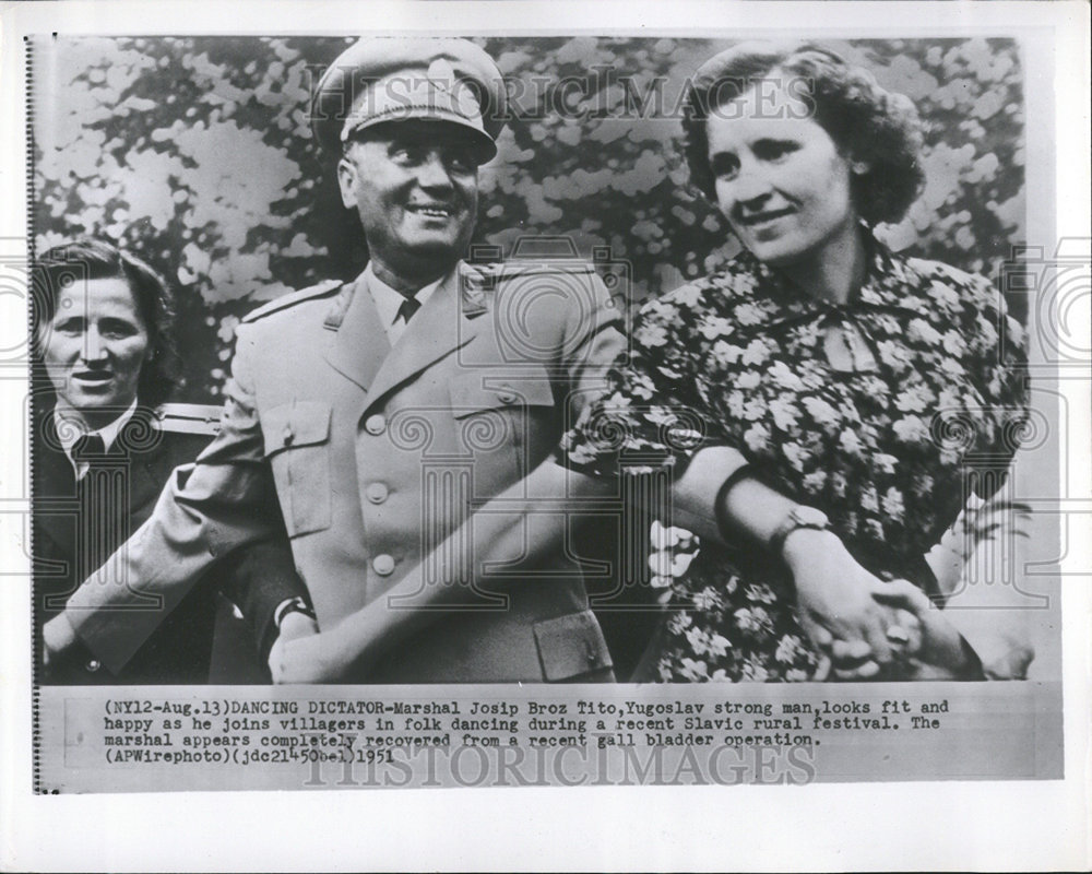 1951 Press Photo Marshal Josip Broz Tito, Yugoslavia Strong Man