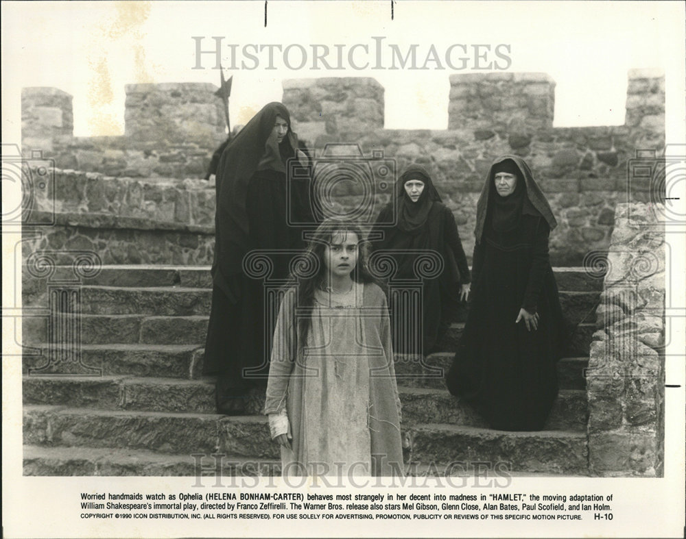1991 Press Photo Helena Bonham-Carter As Ophelia In 