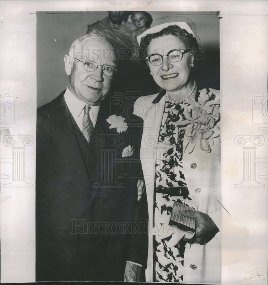 1953 Press Photo Newlyweds Chicago Socialite Percy B. Eckhart & Bride ...