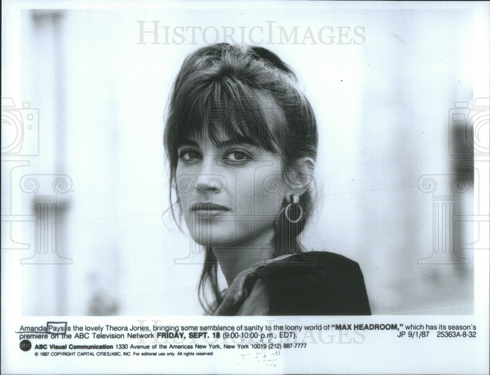 1987 Press Photo Amanda Pays Max Headroom Actor - Historic Images