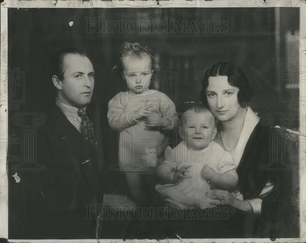1933 Press Photo Crown Prince Olav and Family Princess Martha, Ragnhil ...