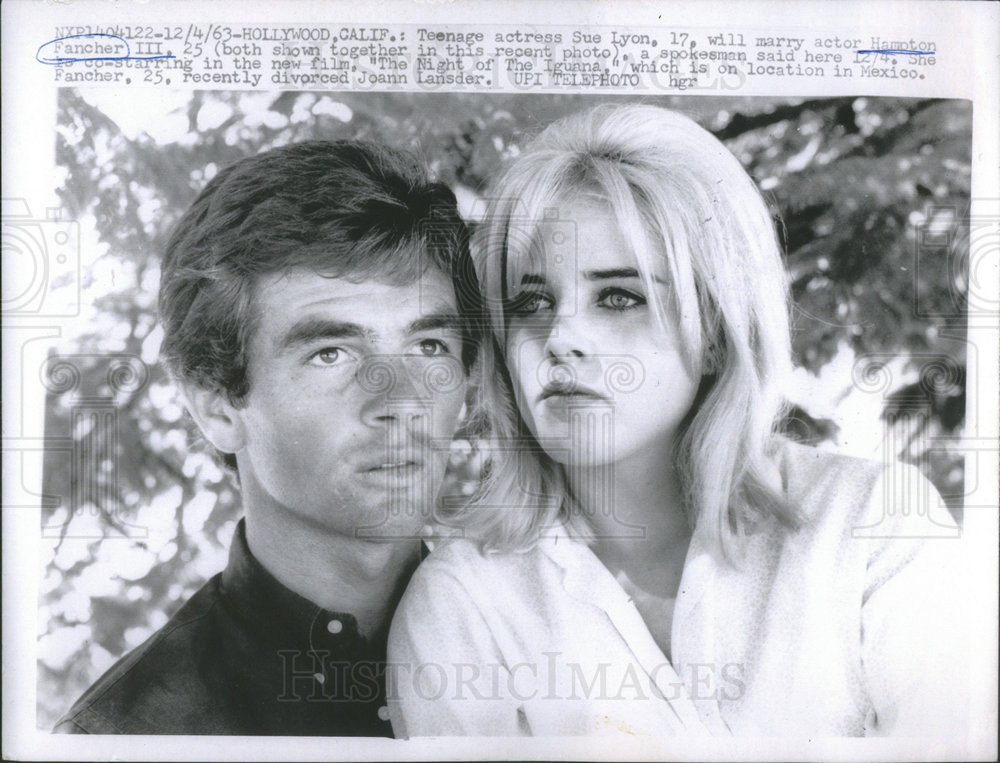 1963 Press Photo Sue Lyon/Actress/Hampton Fancher III/Actor - Historic ...