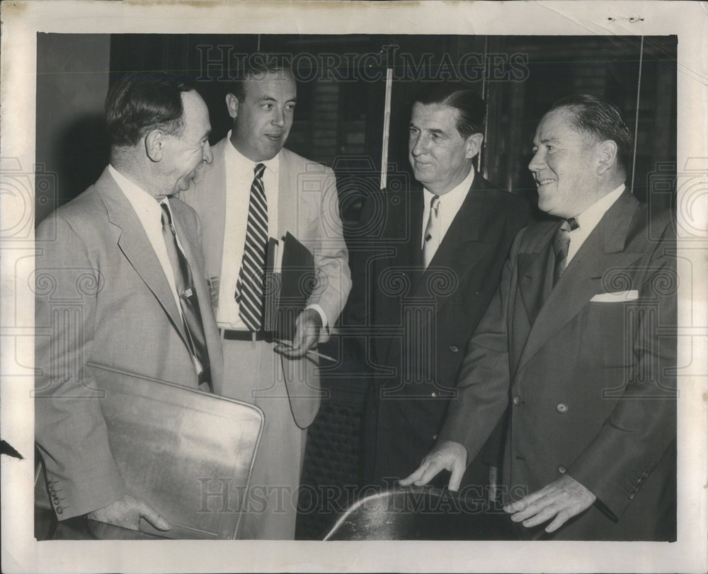 1953 Press Photo Ralph Finitzo, Alderman Merriamm Murphy & Cullerton ...