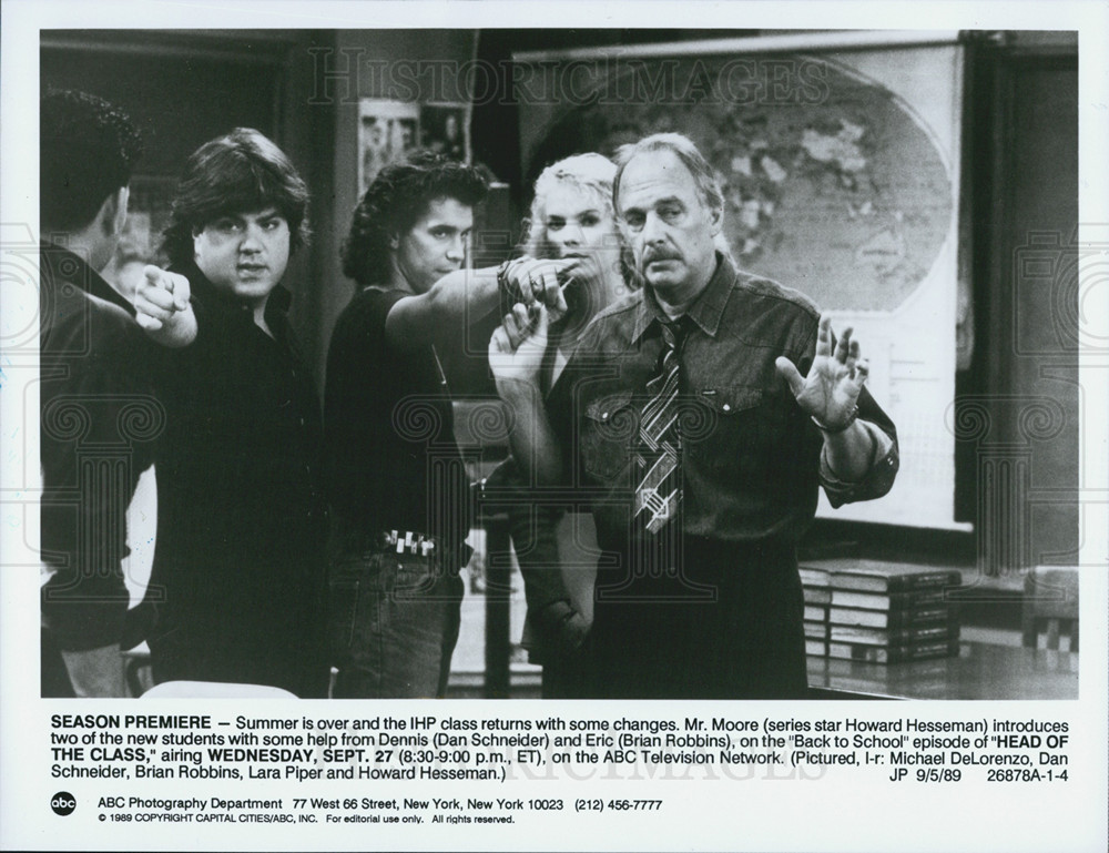 1989 Press Photo Head of the Class Howard Hesseman Dan Schneider Brian ...