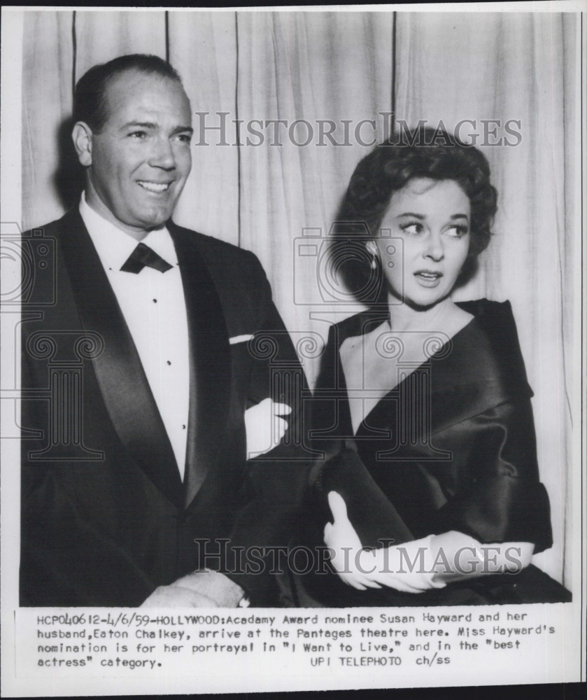 Susan Hayward & Husband Eaton Chalkey Arrive At Academy Awards 1959 ...