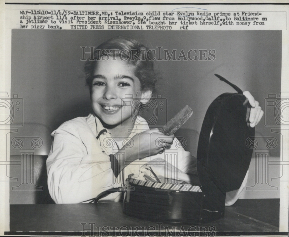 Actress Evelyn Rudie posing for photo 1959 Vintage Press Photo Print ...