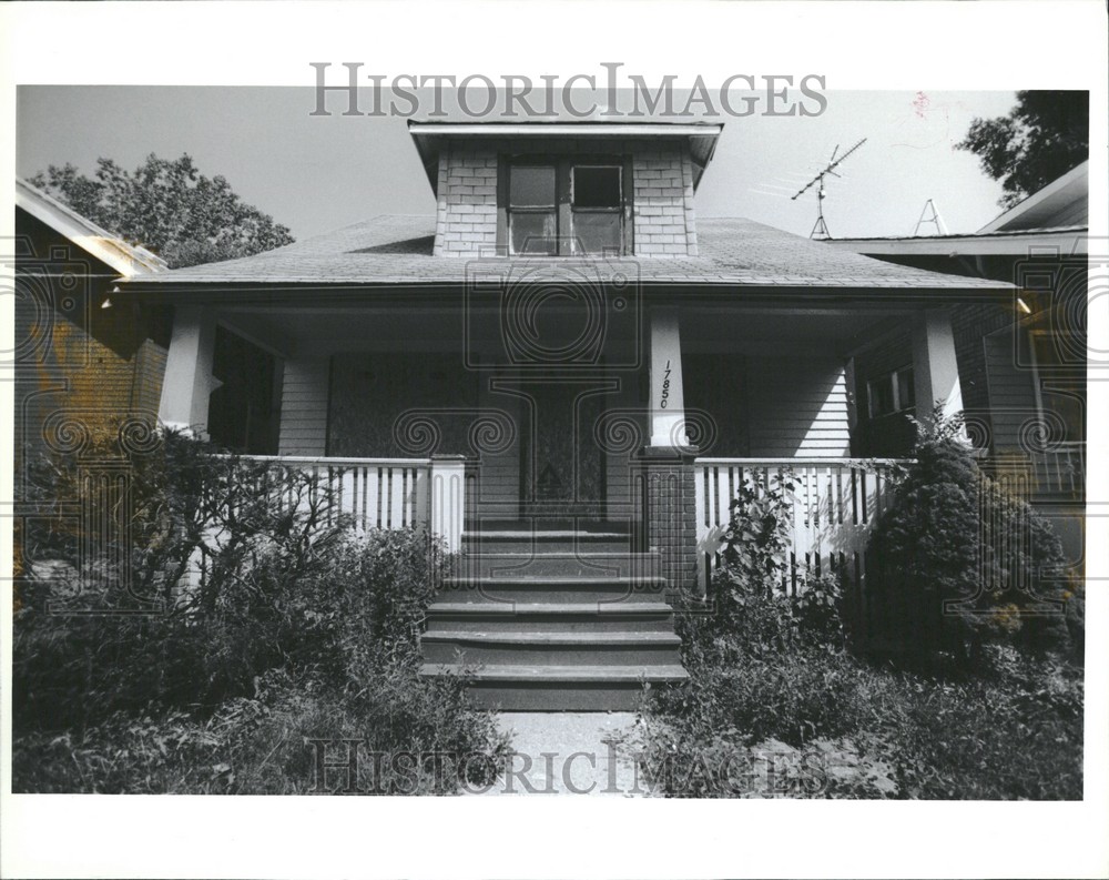 1990 Press Photo Detroit St Aubin Murder Crack House | Historic Images