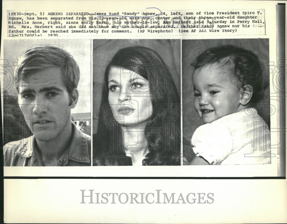 1978 Press Photo Agnew Randy Spiro Michelle Anne Perry | Historic Images