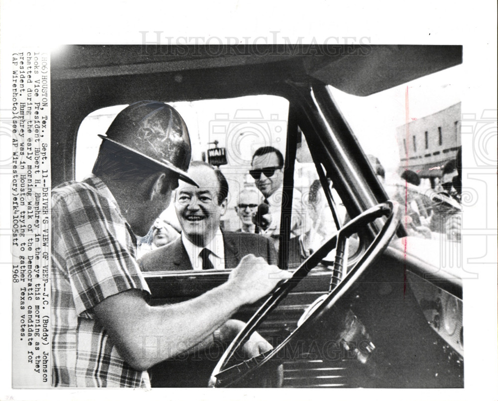 1968, VP Hubert Humphrey Campaign Houston TX - Historic Images Hubert Humphrey