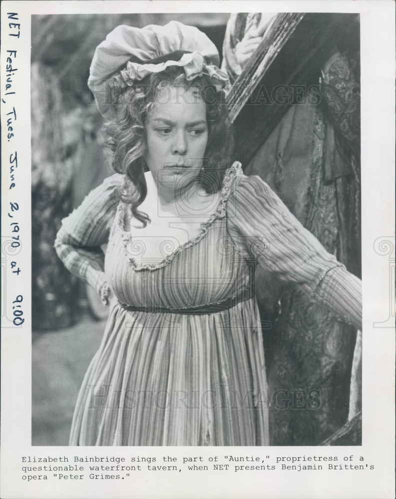1970 Opera Singer Elizabeth Bainbridge Press Photo - Historic Images