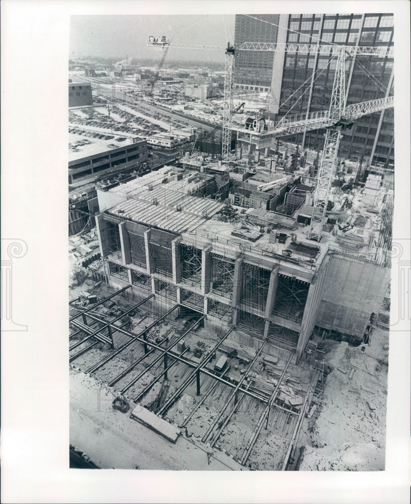 1974 Detroit, Michigan McNamara Federal Building Construction Press Ph ...