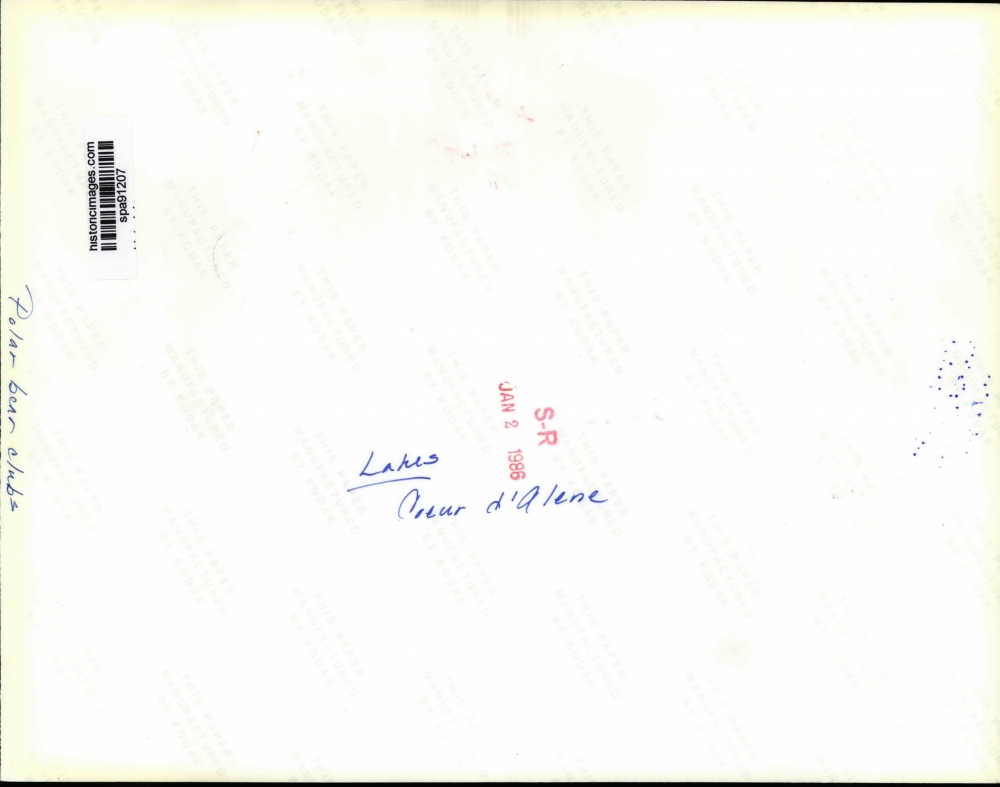 1986 Press Photo Randy Haddock & Coeur d'Alene Polar Bear Club members