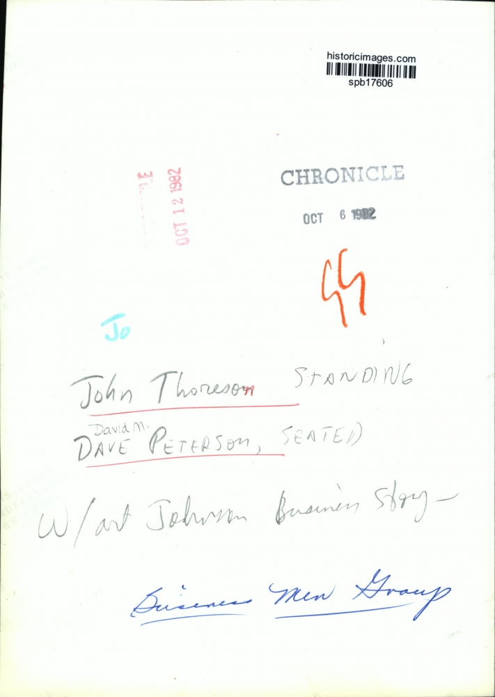 1982 Press Photo John Thoreson and David Peterson, Members of Business